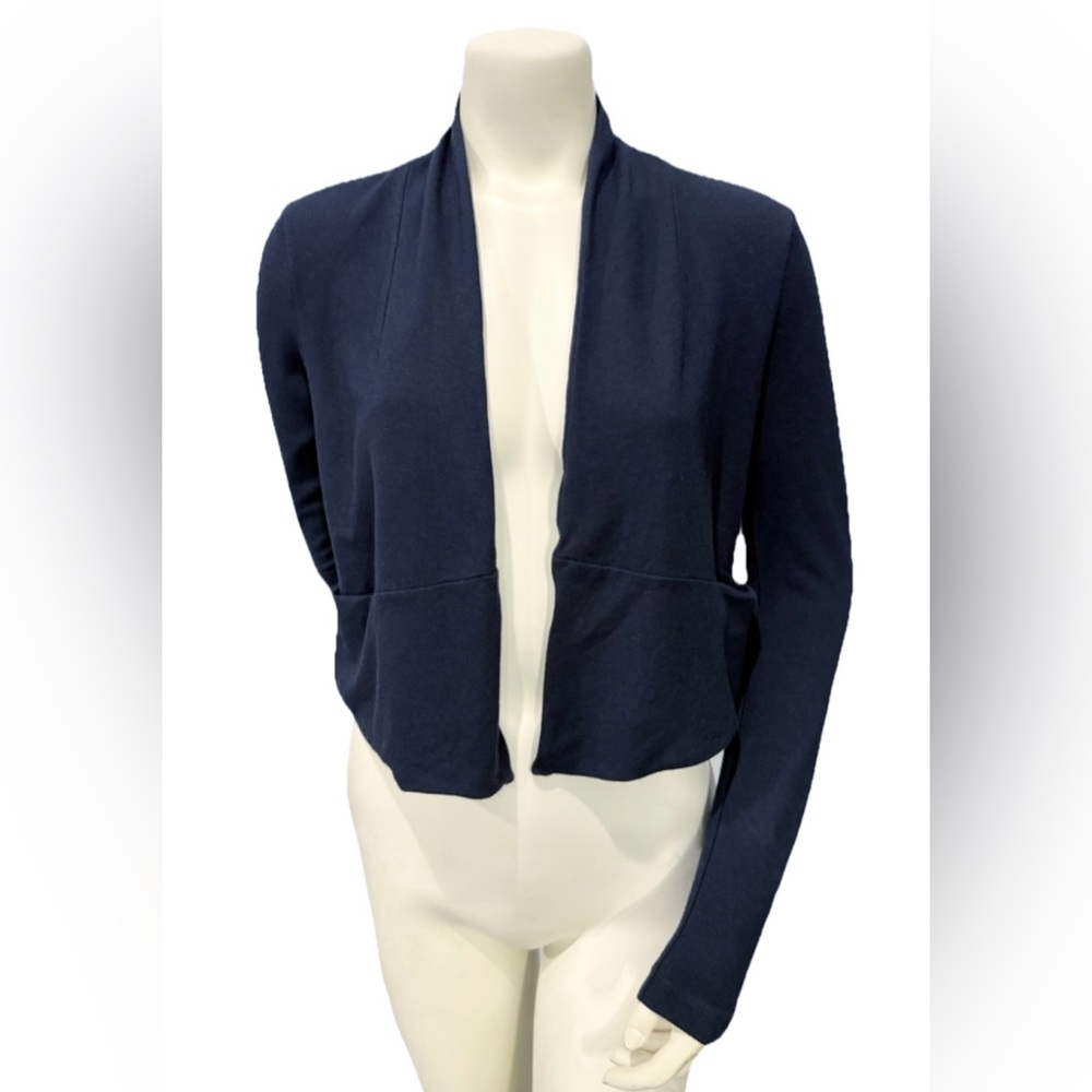 Cabi Navy Cropped Knit Open Front Blazer Jacket | Style 5153 | Small